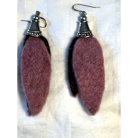 Handmade Felted Earrings - Picture 4 of 6